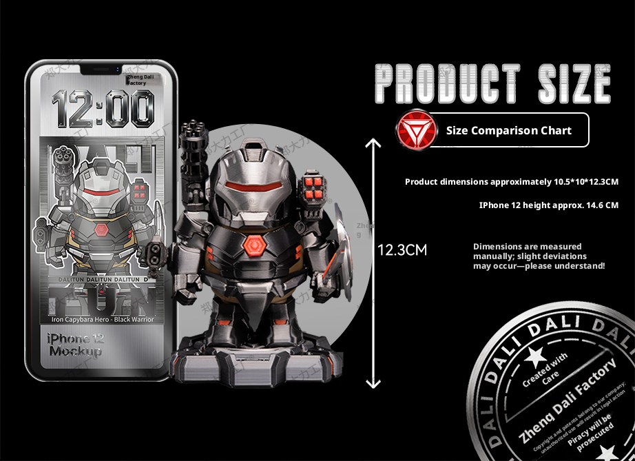 【Original】Iron Tadpoles' Black Warrior Edition Strong Tadpole 3D Printed Cardibara Magnetic Suction Play Set