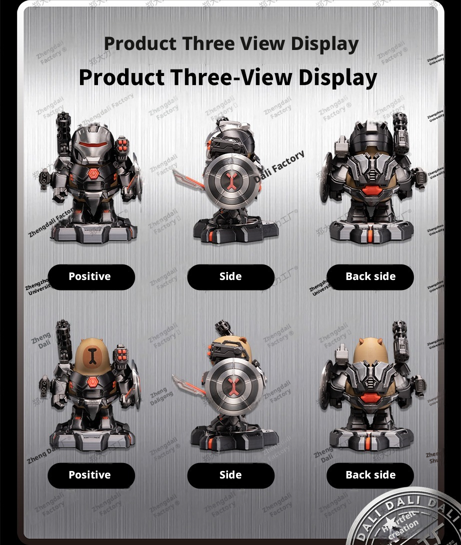 【Original】Iron Tadpoles' Black Warrior Edition Strong Tadpole 3D Printed Cardibara Magnetic Suction Play Set